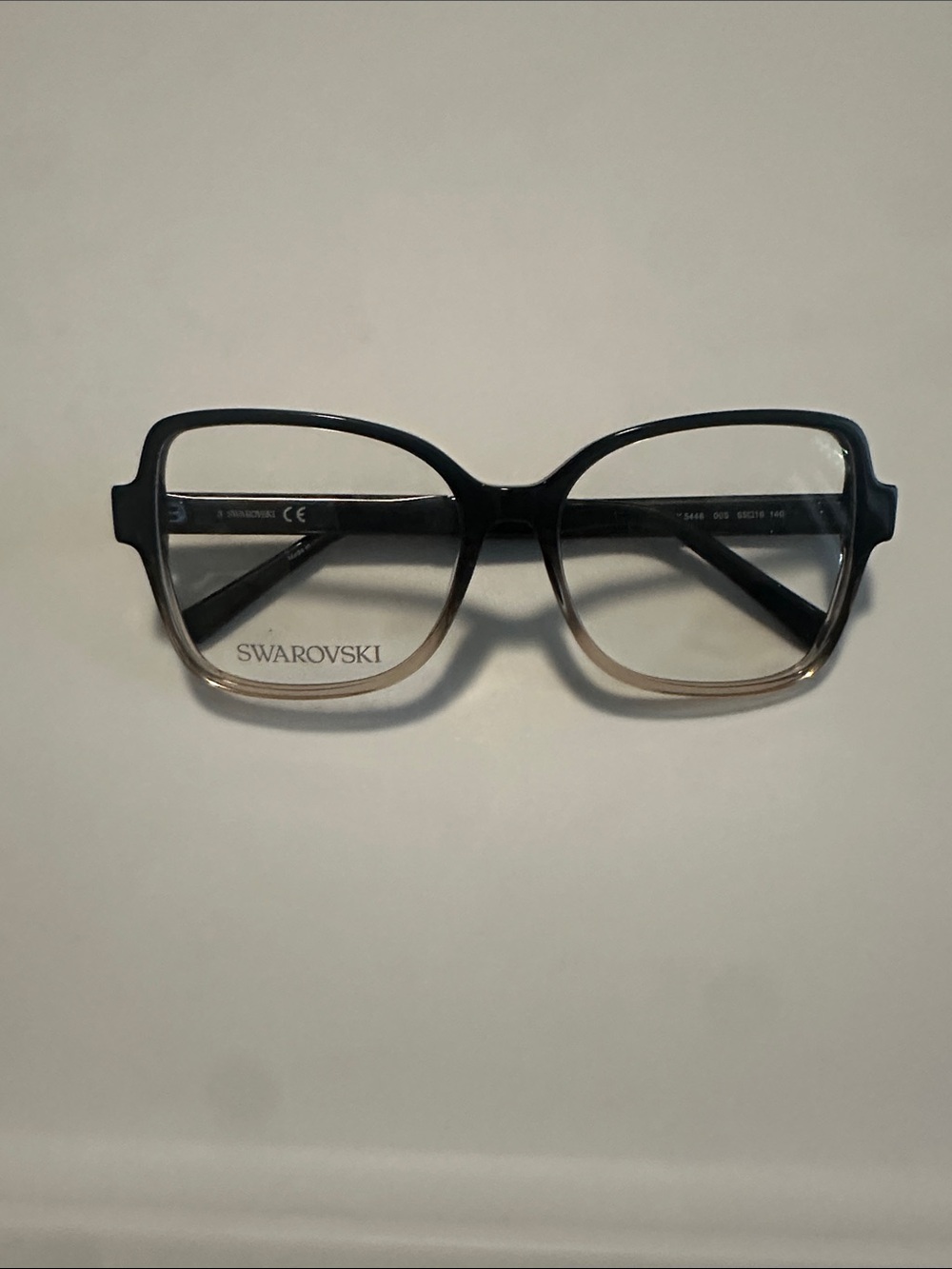 Swarovski Black to Brown Gradient Oversized Square Eyeglasses